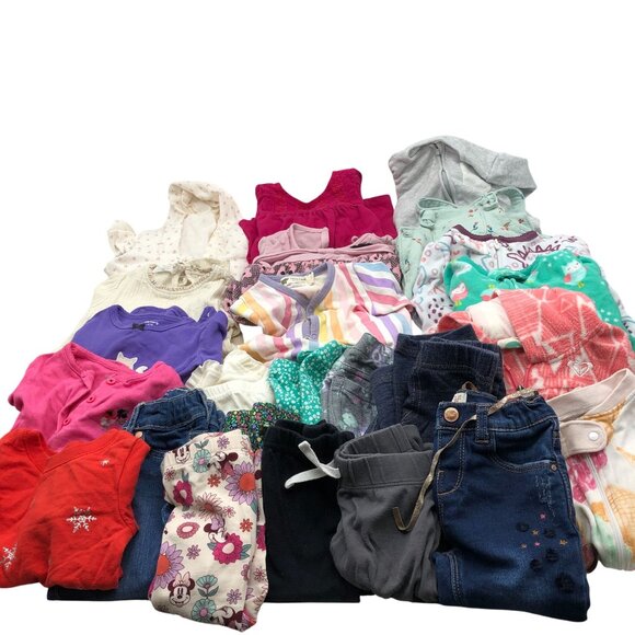 Girls 12M Fall Winter Clothing BUNDLE Pants Pajamas Long Sleeve Sweaters Mix - Picture 1 of 13